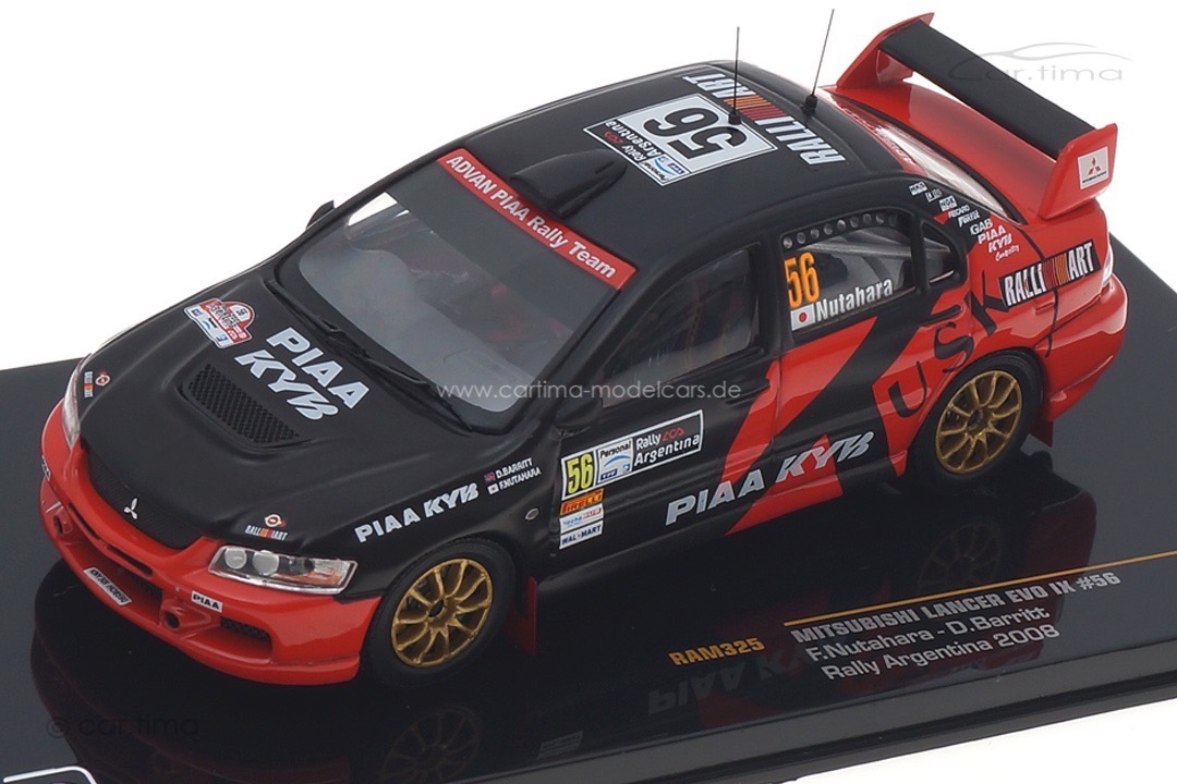 Mitsubishi Lancer EVO IX Rallye Argentinia 2008 Nutahara/Barritt IXO 1:43 RAM325 Mitsubishi Lancer EVO IX Rallye Argentinia 2008 Nutahara/Barritt IXO 1:43 RAM325
