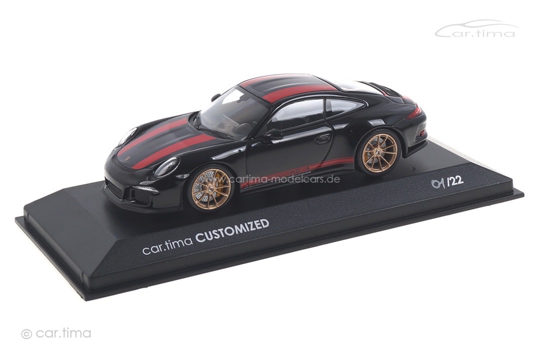 Porsche 911 (991) R Schwarz/Rad aurum Minichamps car.tima CUSTOMIZED 1:43