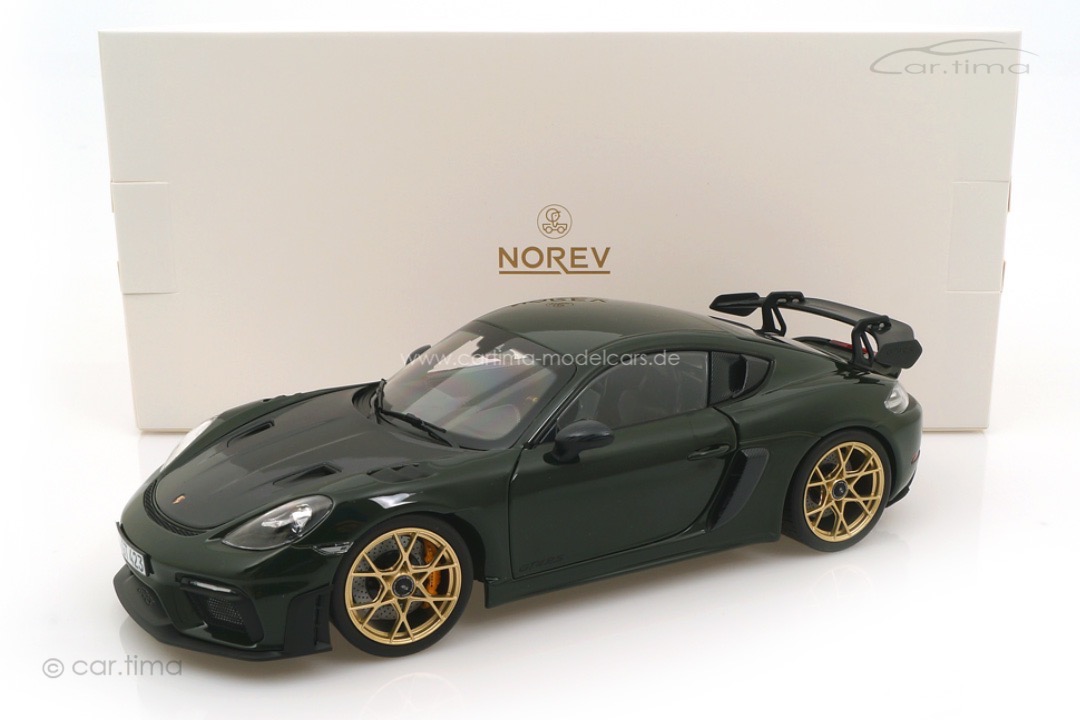 Porsche 718 Cayman GT4 RS Weissach Package Brewstergrün Norev 1:18 187250