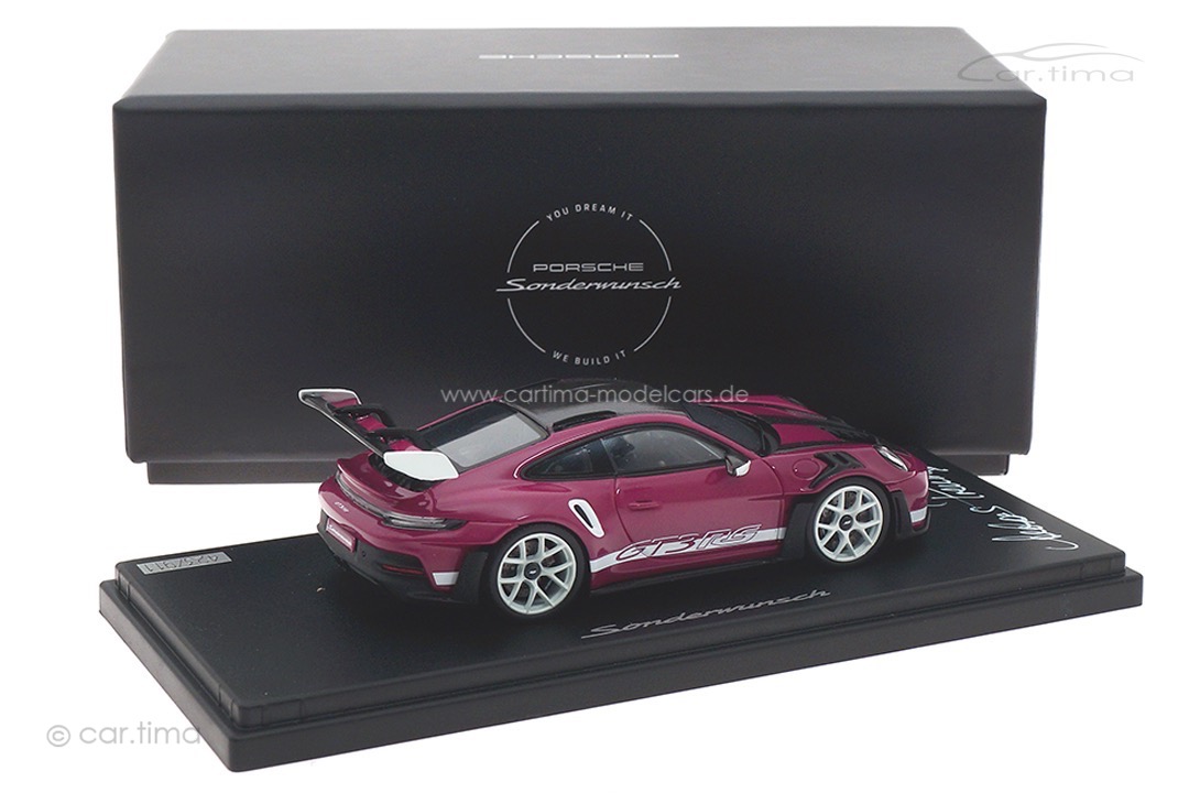 Porsche 911 (992) GT3 RS Sonderwunsch Sternrubin Originalsignatur Andreas Preuninger 1:43