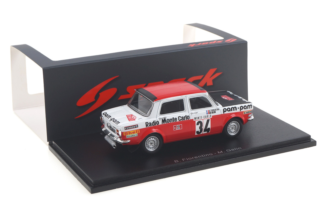 Simca 1000 Rallye 2 Rallye Monte Carlo 1973 Fiorentino/Gélin Spark 1:43 S9457 Simca 1000 Rallye 2 Rallye Monte Carlo 1973 Fiorentino/Gélin Spark 1:43 S9457