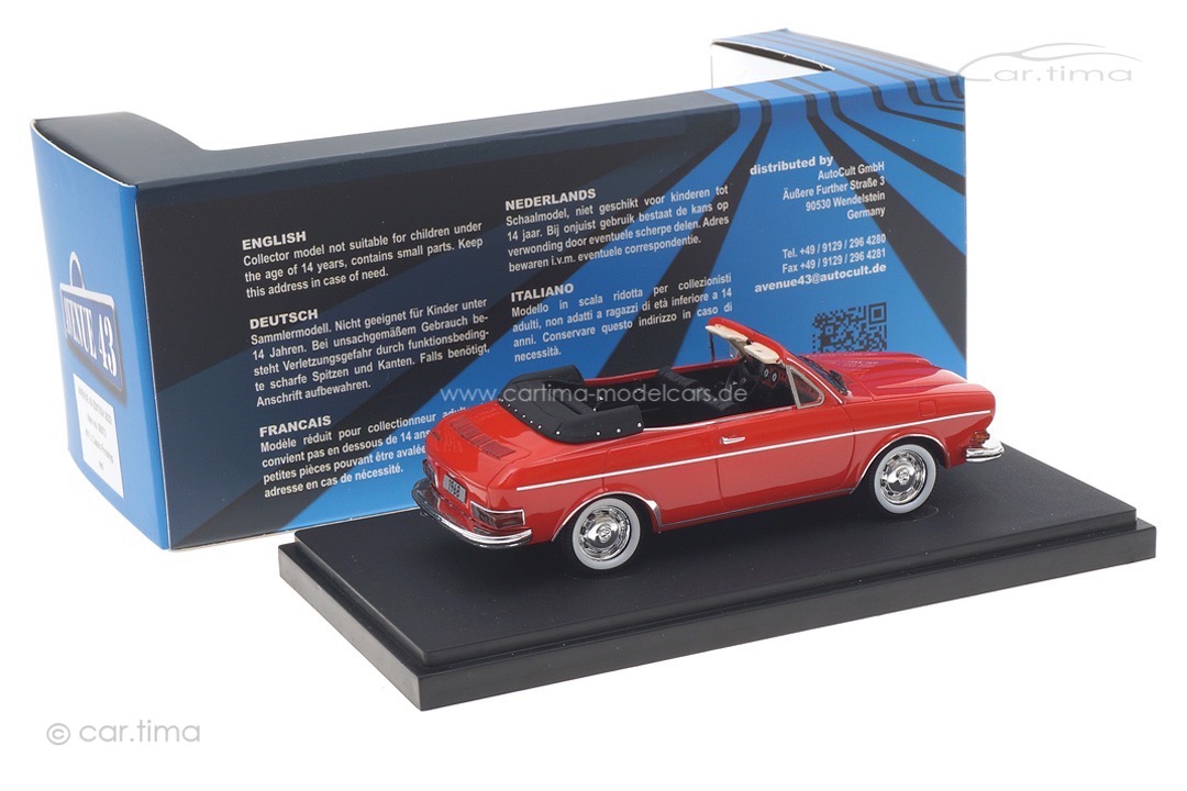 VW 411 L Karmann Cabrio Prototyp 1968 rot Avenue43 1:43 60073 VW 411 L Karmann Cabrio Prototyp 1968 rot Avenue43 1:43 60073