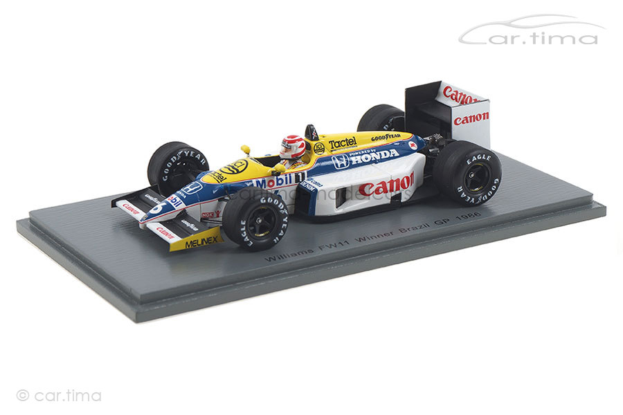 Williams FW11 Winner GP Brazil 1986 Nelson Piquet Spark 1:43 S7480 Williams FW11 Winner GP Brazil 1986 Nelson Piquet Spark 1:43 S7480