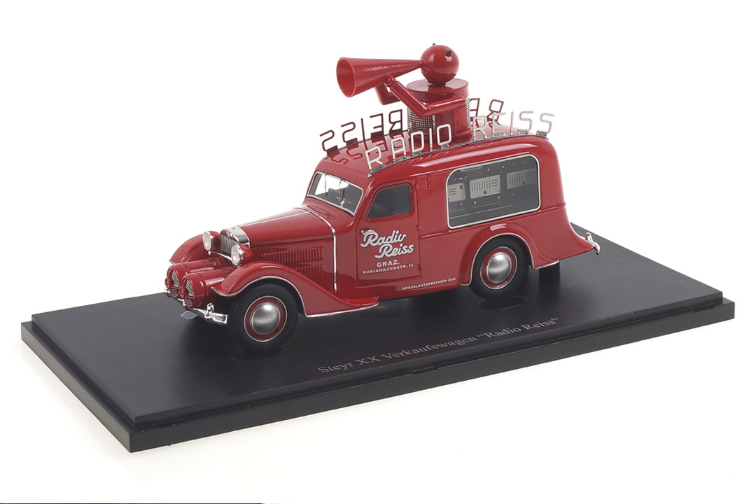 Steyr XX Verkaufswagen "Radio Reiss" autocult 1:43 08014 Steyr XX Verkaufswagen "Radio Reiss" autocult 1:43 08014