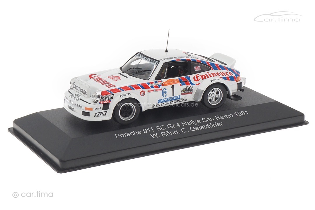 Porsche 911 SC Gr.4 Rallye San Remo 1981 Röhrl/Geistdörfer CMR 1:43 WRC006 Porsche 911 SC Gr.4 Rallye San Remo 1981 Röhrl/Geistdörfer CMR 1:43 WRC006
