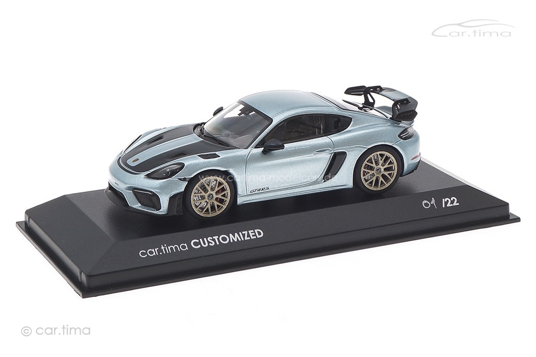 Porsche 718 Cayman GT4 RS Azzuro Thetys/Rad Neodyme Minichamps car.tima CUSTOMIZED 1:43 Porsche 718 Cayman GT4 RS Azzuro Thetys/Rad Neodyme Minichamps car.tima CUSTOMIZED 1:43
