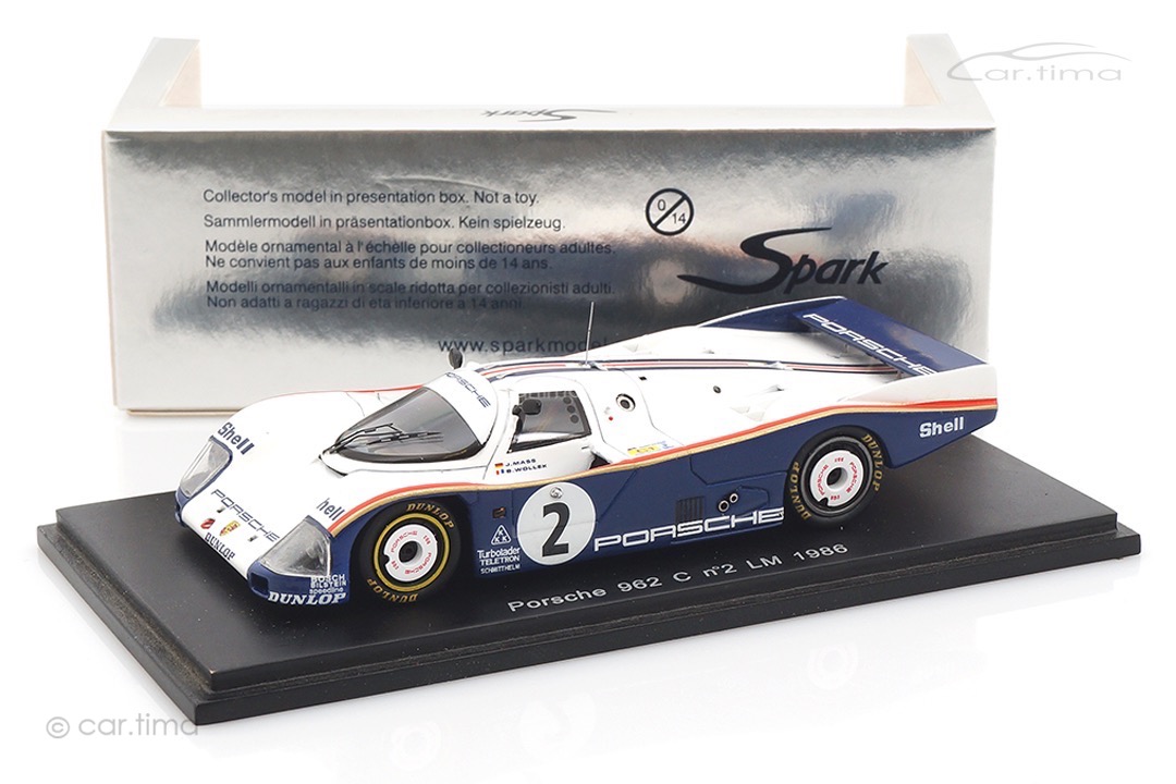 Porsche 962 C 24h Le Mans 1986 Mass/Schuppan/Wollek Spark 1:43 S0924