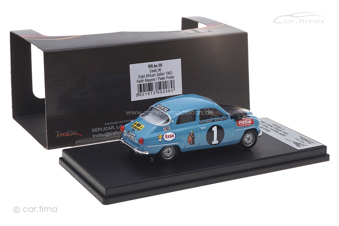 Saab 96 East African Safari 1963 Mayers/Potter Troféu 1:43 RRKE08