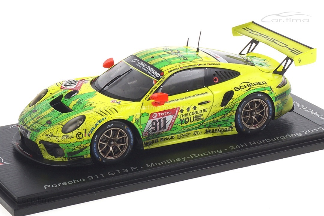 Porsche 911 GT3 R 24h Nürburgring 2019 Manthey Racing "Grello" car.tima FINISH LINE 1:43