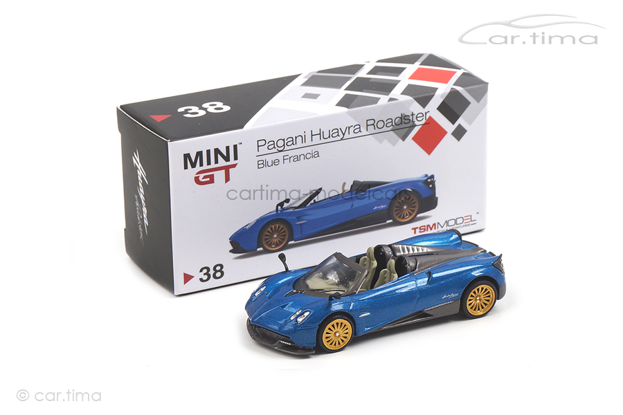Pagani Huayra Roadster (RHD) Blue Francia MINI GT 1:64 MGT00038-R Pagani Huayra Roadster (RHD) Blue Francia MINI GT 1:64 MGT00038-R