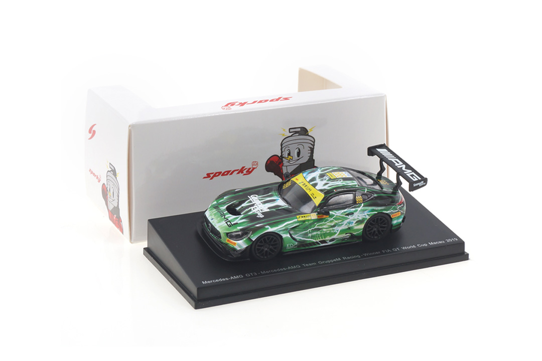 Mercedes-AMG GT3 Winner Macau 2019 Raffaele Marciello Spark 1:64 Y165 Mercedes-AMG GT3 Winner Macau 2019 Raffaele Marciello Spark 1:64 Y165