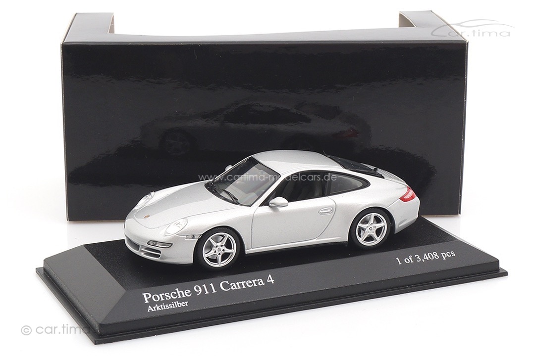 Porsche 911 (997) Carrera 4S Arktissilber Minichamps 1:43 400065320