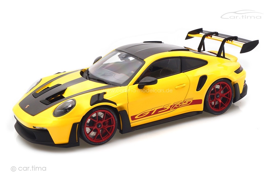 Porsche 911 (992) GT3 RS Weissach Package Racinggelb/Rad rot Minichamps 1:18 110062025 Porsche 911 (992) GT3 RS Weissach Package Racinggelb/Rad rot Minichamps 1:18 110062025