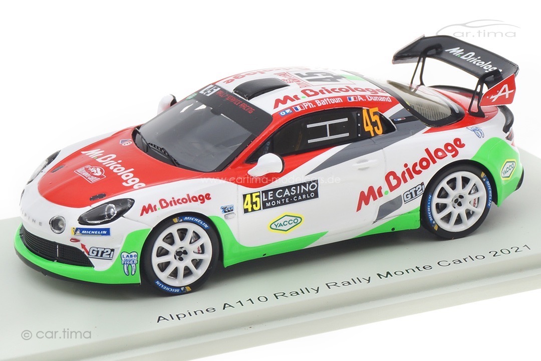 Alpine A110 Rally RGT Rallye Monte Carlo 2021 Baffoun/Dunand Spark 1:43 S6579 Alpine A110 Rally RGT Rallye Monte Carlo 2021 Baffoun/Dunand Spark 1:43 S6579