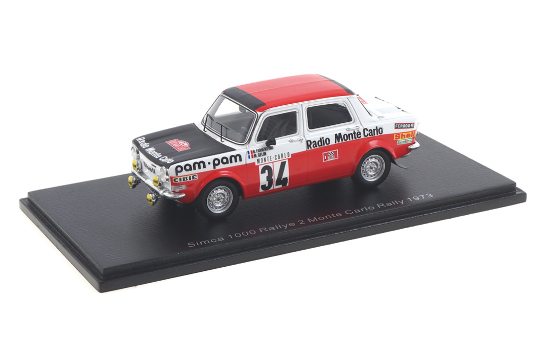 Simca 1000 Rallye 2 Rallye Monte Carlo 1973 Fiorentino/Gélin Spark 1:43 S9457 Simca 1000 Rallye 2 Rallye Monte Carlo 1973 Fiorentino/Gélin Spark 1:43 S9457