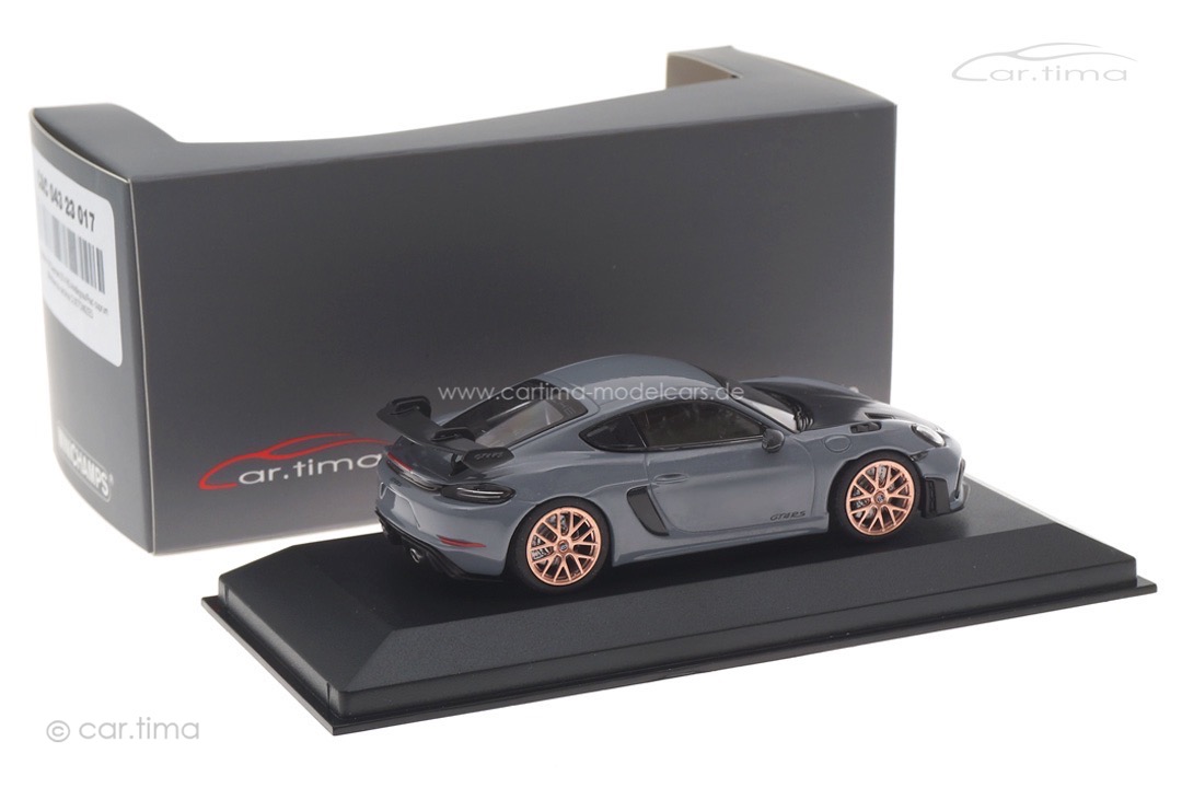 Porsche 718 Cayman GT4 RS Arktikgrau/Rad cuprum Minichamps car.tima CUSTOMIZED 1:43