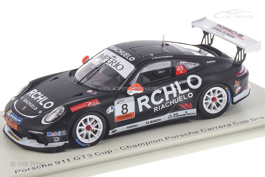Porsche 911 GT3 Cup Champion Carrera Cup Brasilien 2018 Werner Neugebauer Spark 1:43 S8502 Porsche 911 GT3 Cup Champion Carrera Cup Brasilien 2018 Werner Neugebauer Spark 1:43 S8502