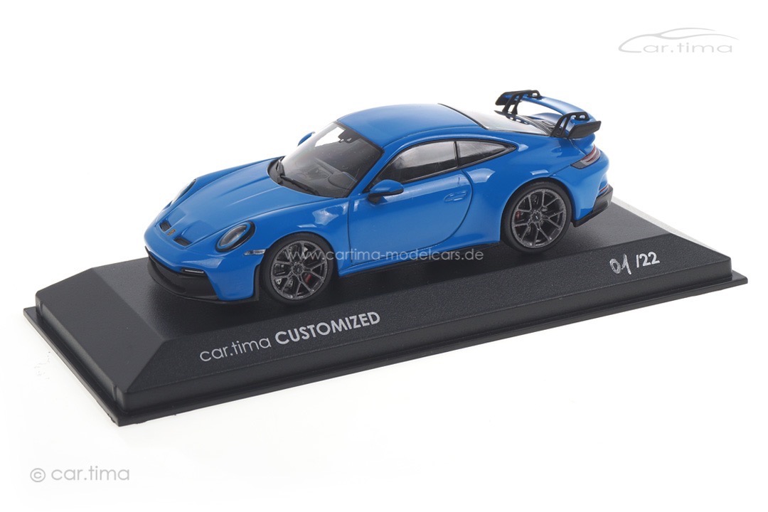 Porsche 911 (992) GT3 Sharkblue/Rad Darksilver Minichamps car.tima CUSTOMIZED 1:43