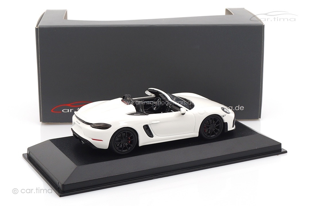 Porsche Boxster Spyder (718) Weiß/Rad schwarz Minichamps car.tima CUSTOMIZED 1:43
