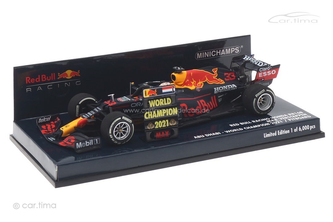 Red Bull Racing RB16B Winner GP Abu Dhabi 2021 Max Verstappen/pit board Minichamps 1:43 410212333