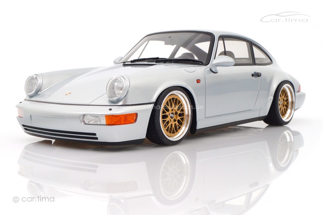 Porsche 911 (964) Carrera 2 Polarsilber BBS Le Mans Alufelgen car.tima CUSTOMIZED 1:18