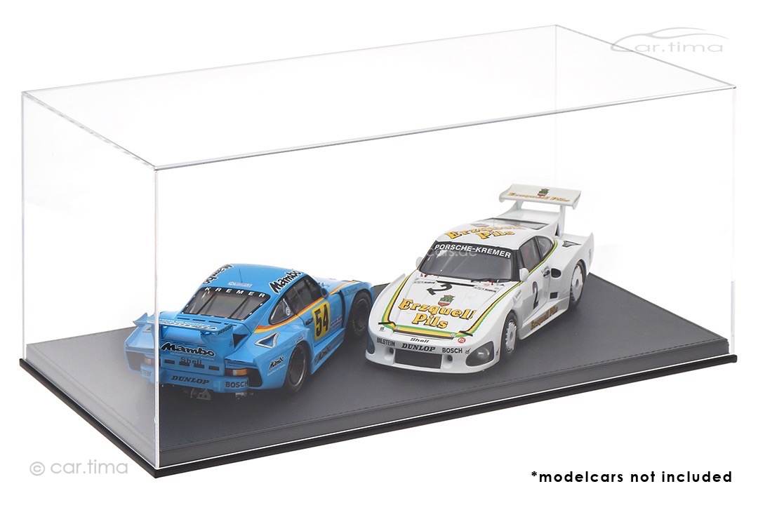 Vitrine/Showcase Leder Optik schwarz 45,5cm x 24,8cm x 21,3cm (L/B/H) car.tima EXCLUSIVE 1:12