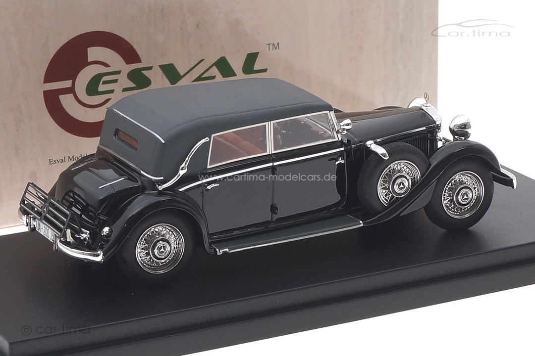 Mercedes-Benz 290 W18 lang cabriolet D 1933-36 geschlossen schwarz Esval 1:43 EMEU43043D