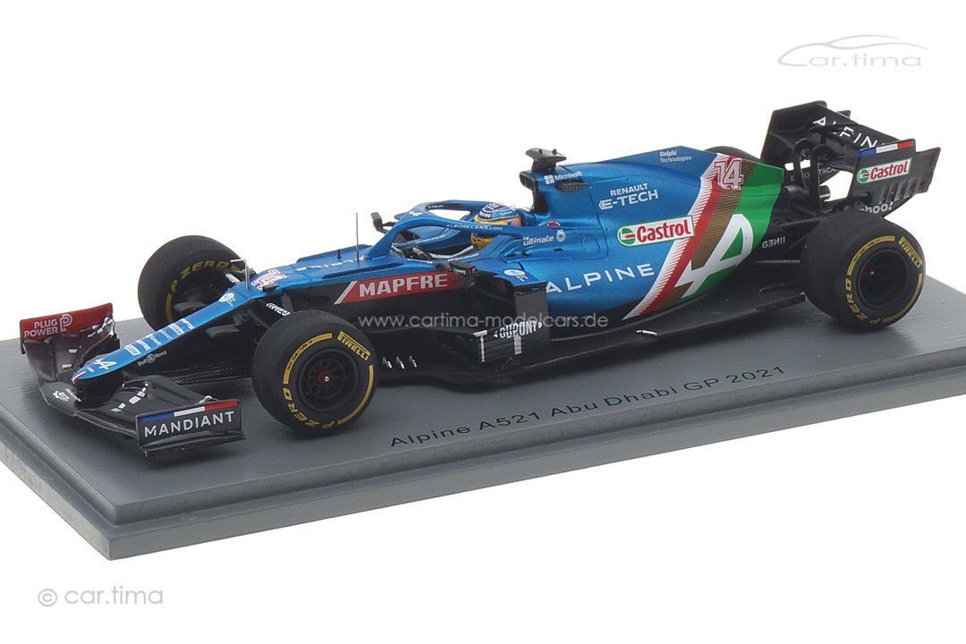 Alpine A521 GP Abu Dhabi 2021 Fernando Alonso Spark 1:43 S7858 Alpine A521 GP Abu Dhabi 2021 Fernando Alonso Spark 1:43 S7858