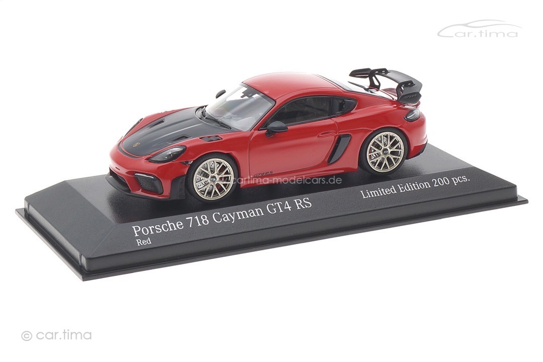 Porsche 718 (982) Cayman GT4 RS Weissach Package Indischrot/Rad Neodyme Minichamps 1:43 413069716