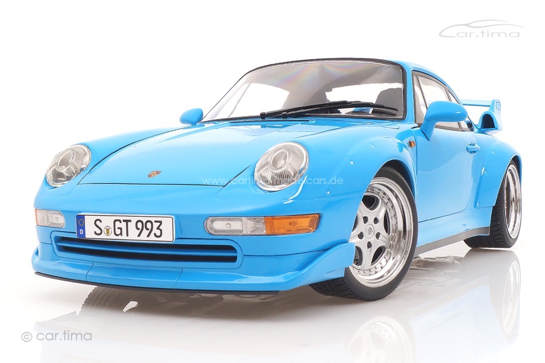 Porsche 911 (993) GT2 Rivierablau inkl. Vitrine KK Scale 1:12 KKDC120283S-VIT