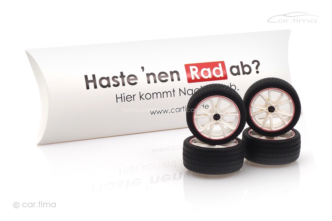 Radsatz/Wheel set TECHART Formula VI Race weiß / roter Rand 1:18 CARXXX25016