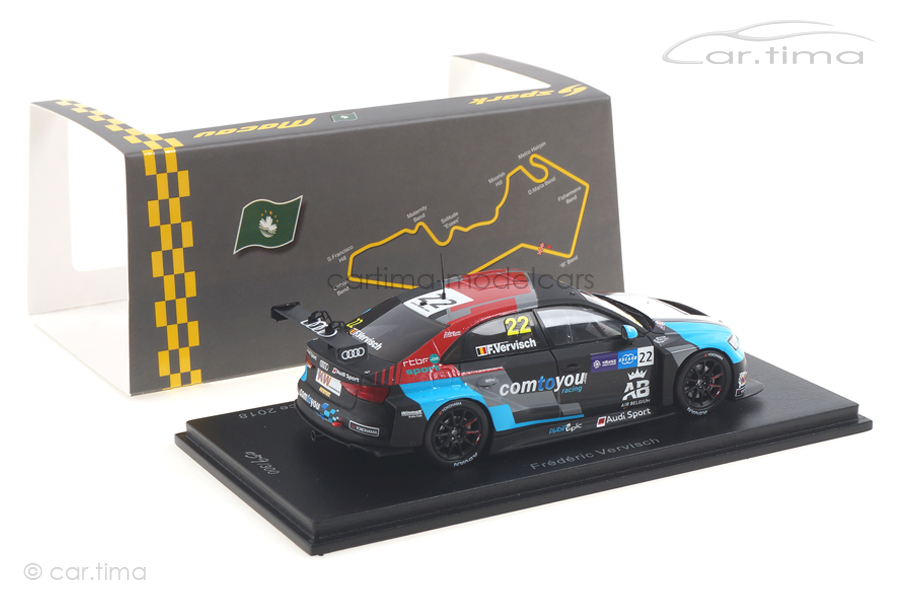 Audi RS3 LMS Winner WTCR Macau 2018 Frédéric Vervisch Spark 1:43 SA205 Audi RS3 LMS Winner WTCR Macau 2018 Frédéric Vervisch Spark 1:43 SA205