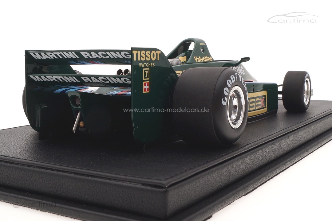 Lotus 80 Cosworth V8 F1 GP Spanien 1979 Mario Andretti inkl. Vitrine GP Replicas 1:18 GP065A