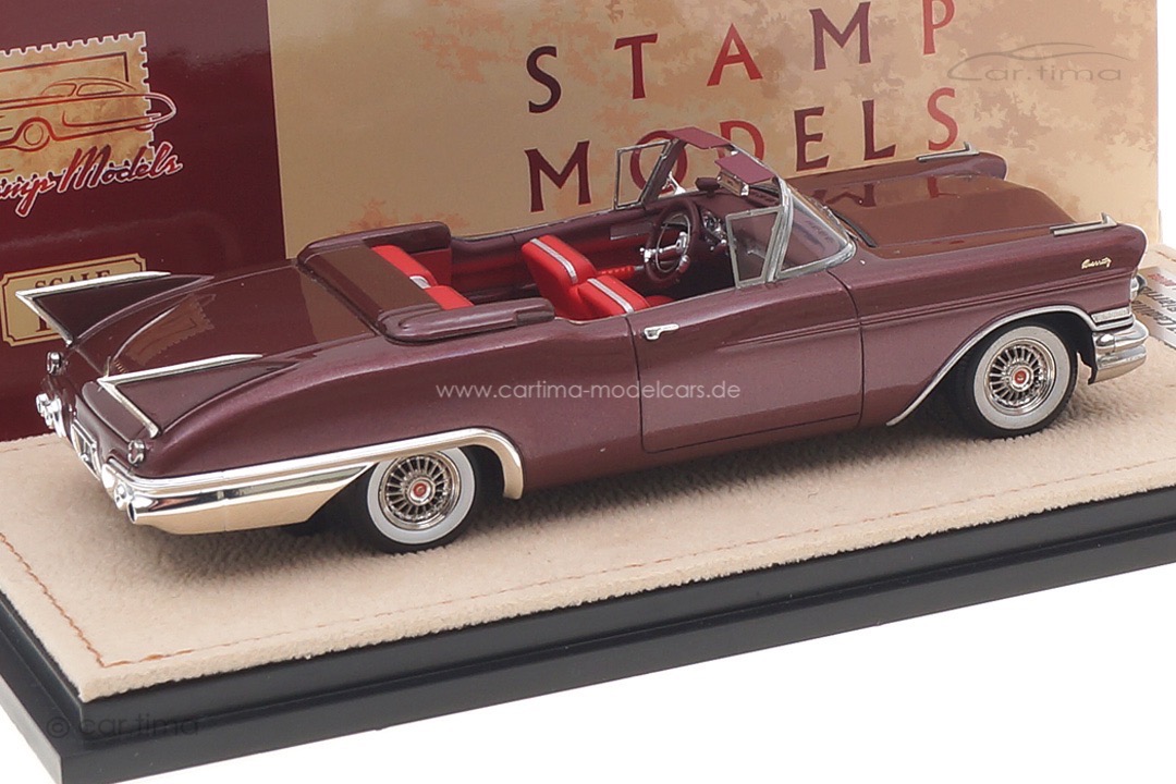 Cadillac Eldorado Biarritz 1957 Castile Maroon met. offen Stamp Models 1:43 STM57011