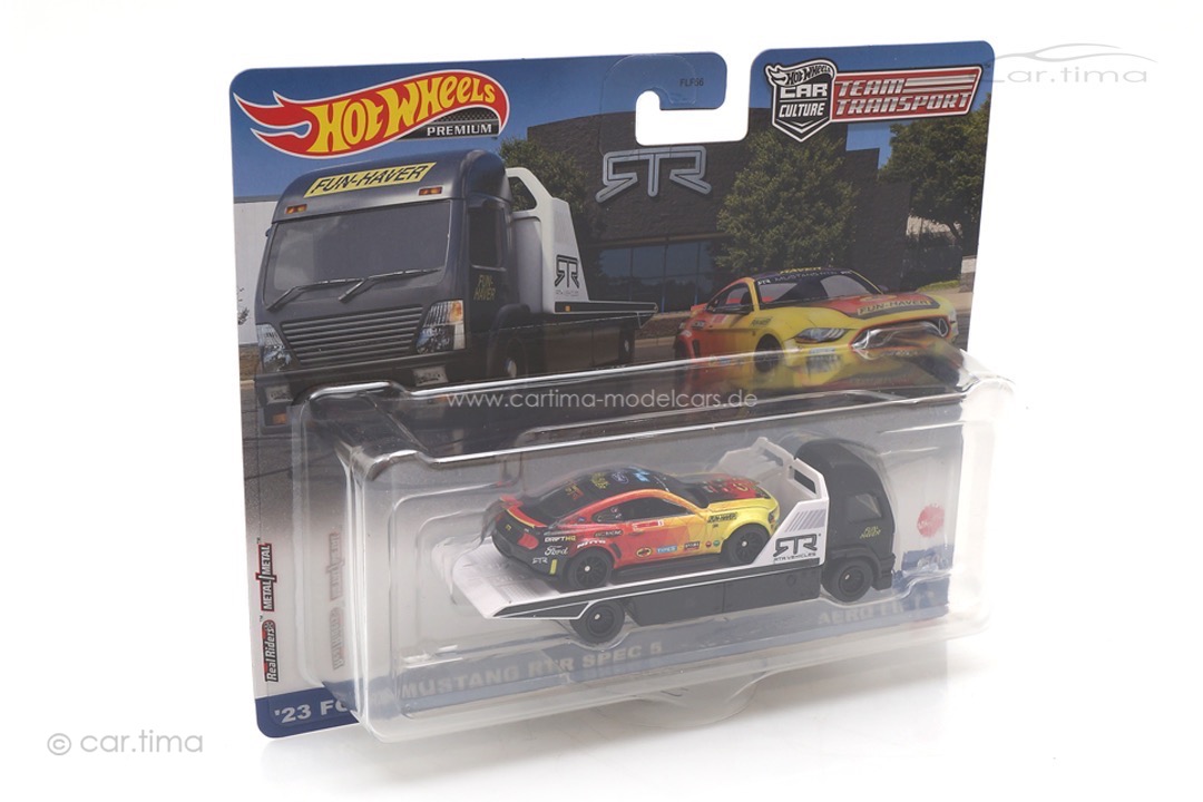 Team Transport Ford Mustang RTR Spec5 2023/Aero Lift #50 Real Riders Hot Wheels 1:64 FLF56-HKF39