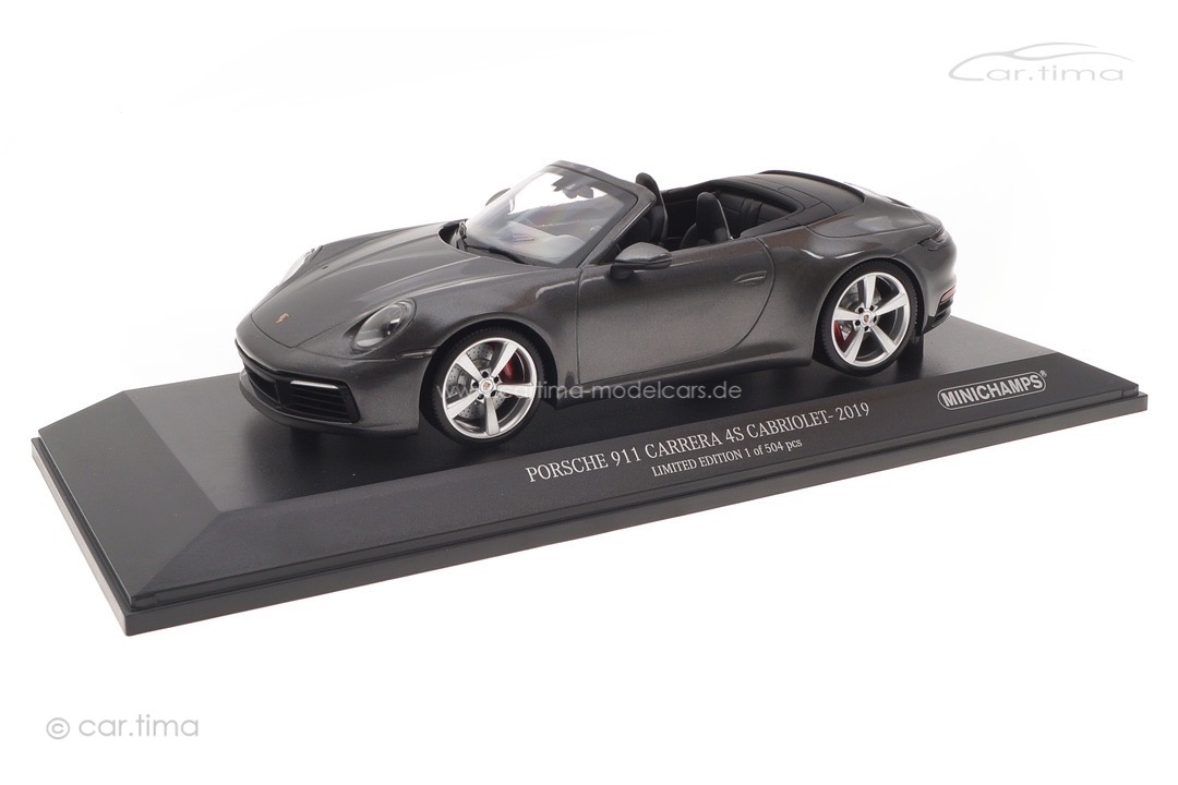 Porsche 911 (992) Carrera 4S Cabriolet Achatgrau Minichamps 1:18 155067336