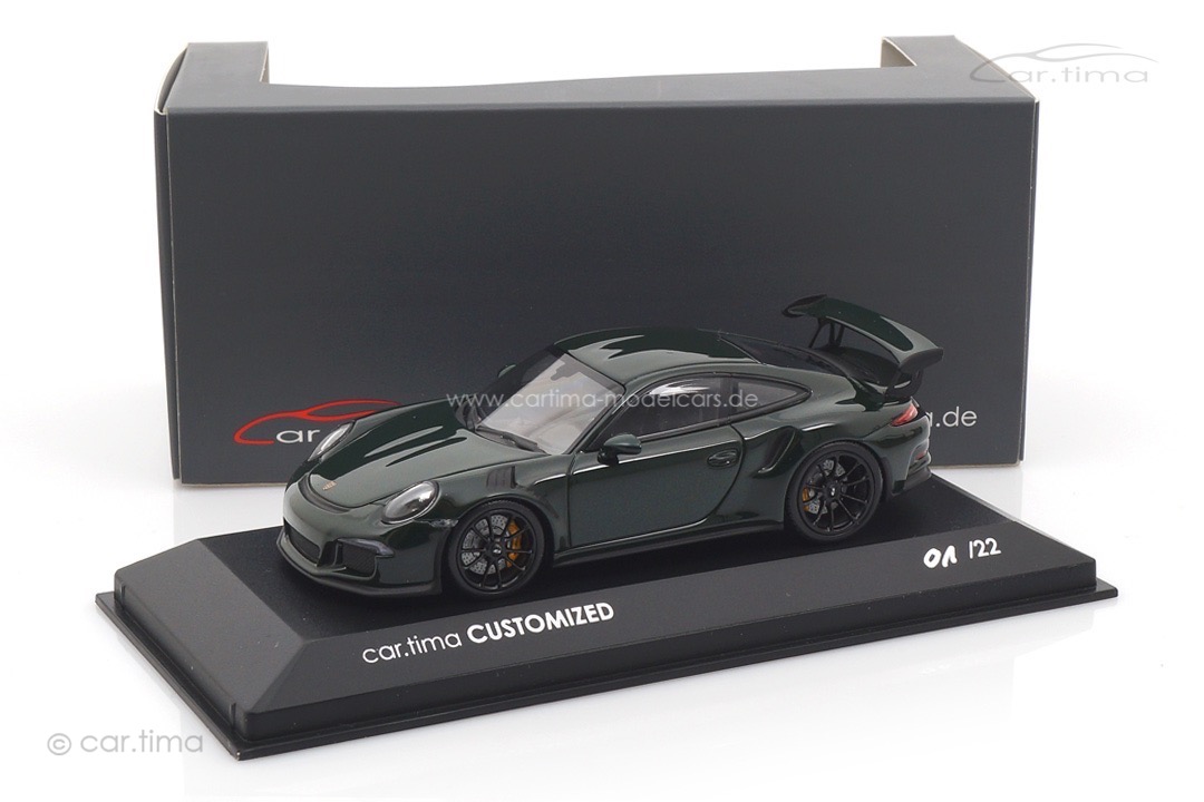 Porsche 911 (991) GT3 RS British racing green/Rad schwarz Minichamps car.tima CUSTOMIZED 1:43