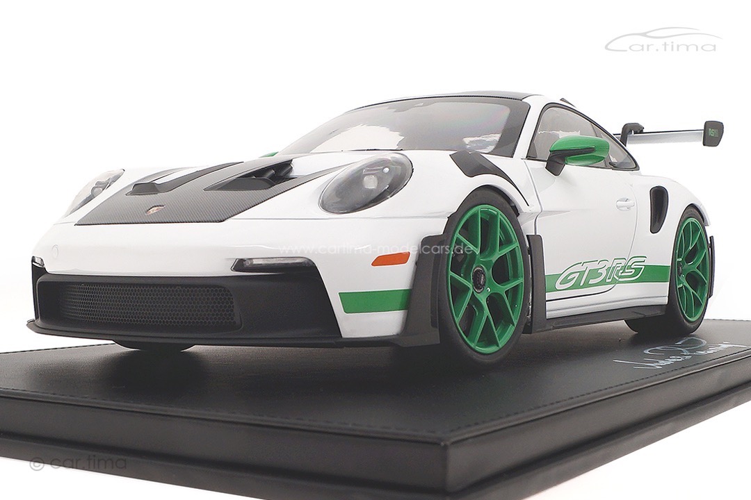 Porsche 911 (992) GT3 RS Tribute to RS Originalsignatur Andreas Preuninger inkl. Vitrine 1:12