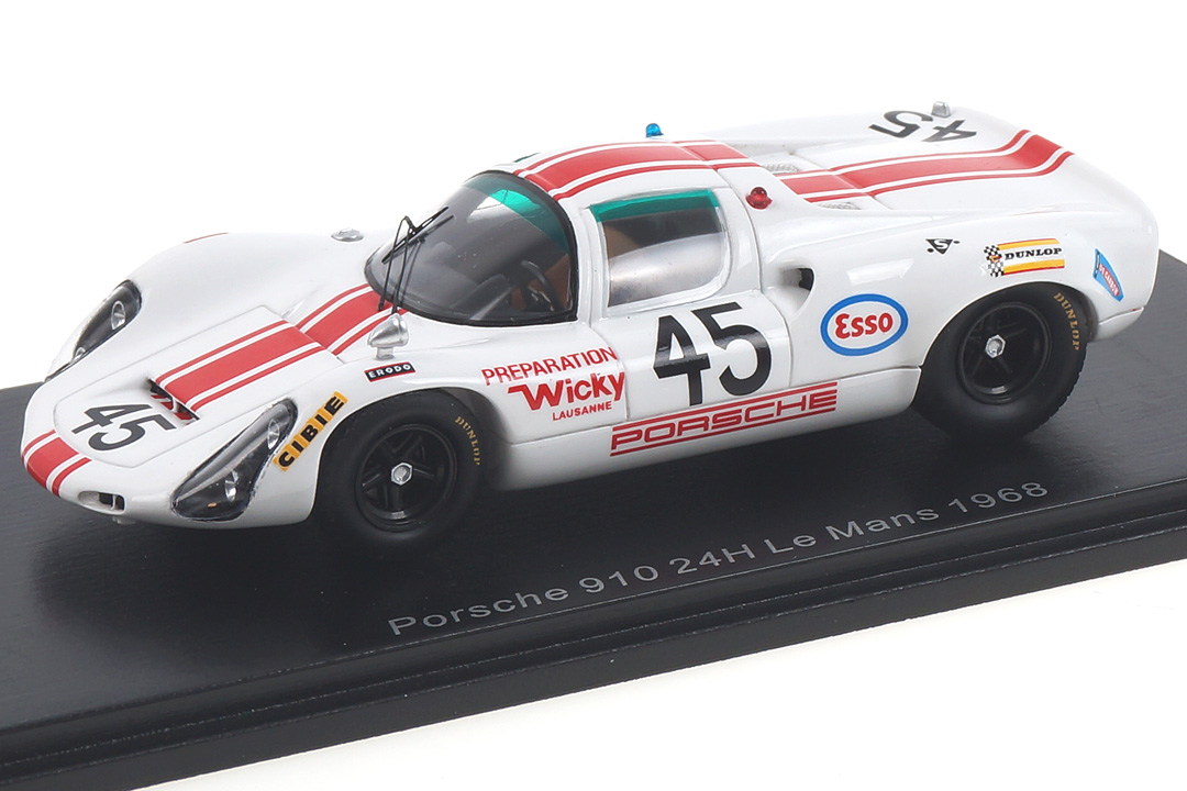 Porsche 910 24h Le Mans 1968 Hanrioud/Wicky Spark 1:43 S4686 Porsche 910 24h Le Mans 1968 Hanrioud/Wicky Spark 1:43 S4686