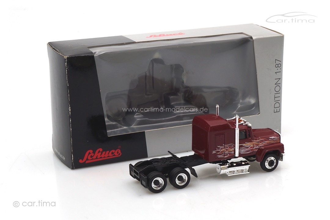 Ford 9000 Sattelzugmaschine rot mit Flammen Schuco 1:87 25414