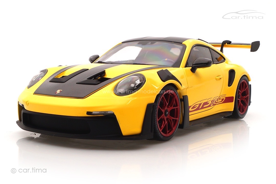 Porsche 911 (992) GT3 RS Weissach Package Racinggelb/Rad rot Minichamps 1:18 110062025 Porsche 911 (992) GT3 RS Weissach Package Racinggelb/Rad rot Minichamps 1:18 110062025