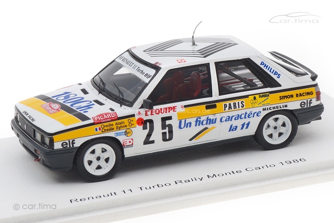 Renault 11 Turbo Rallye Monte Carlo 1986 Oreille/Oreille Spark 1:43 S5570 Renault 11 Turbo Rallye Monte Carlo 1986 Oreille/Oreille Spark 1:43 S5570