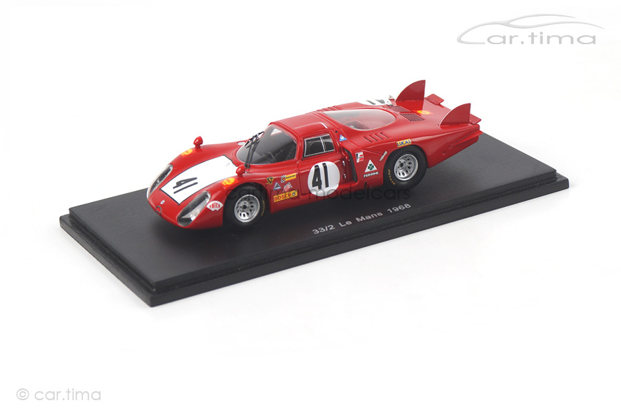 Alfa Romeo 33/2 24h Le Mans 1968 Baghetti/Vaccarella Spark 1:43 S4370 Alfa Romeo 33/2 24h Le Mans 1968 Baghetti/Vaccarella Spark 1:43 S4370