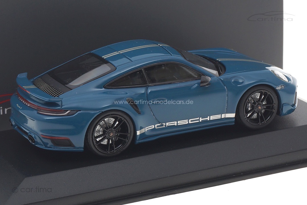 Porsche 911 (992) Turbo S Oslo blau/Rad schwarz Minichamps car.tima CUSTOMIZED 1:43