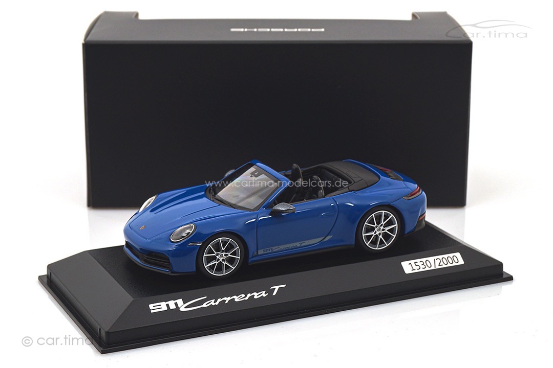 Porsche 911 (992.2) Carrera T Cabriolet Luganoblau Minichamps 1:43 WAP0200260SCPE