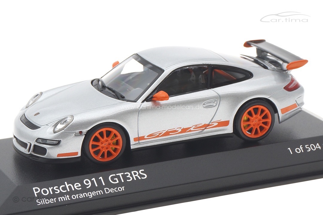 Porsche 911 (997) GT3 RS silber/Dekor orange Minichamps 1:43 403066013 Porsche 911 (997) GT3 RS silber/Dekor orange Minichamps 1:43 403066013