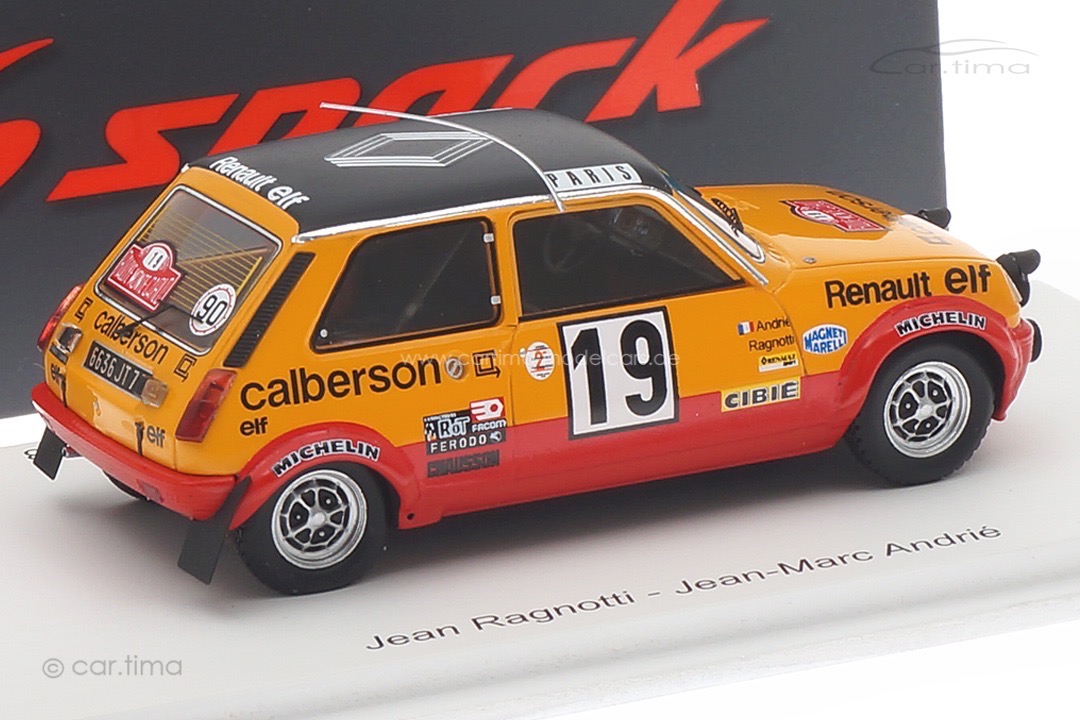 Renault 5 Alpine Gr2 Rallye Monte Carlo 1978 Ragnotti/Andrié Spark 1:43 S6030 Renault 5 Alpine Gr2 Rallye Monte Carlo 1978 Ragnotti/Andrié Spark 1:43 S6030