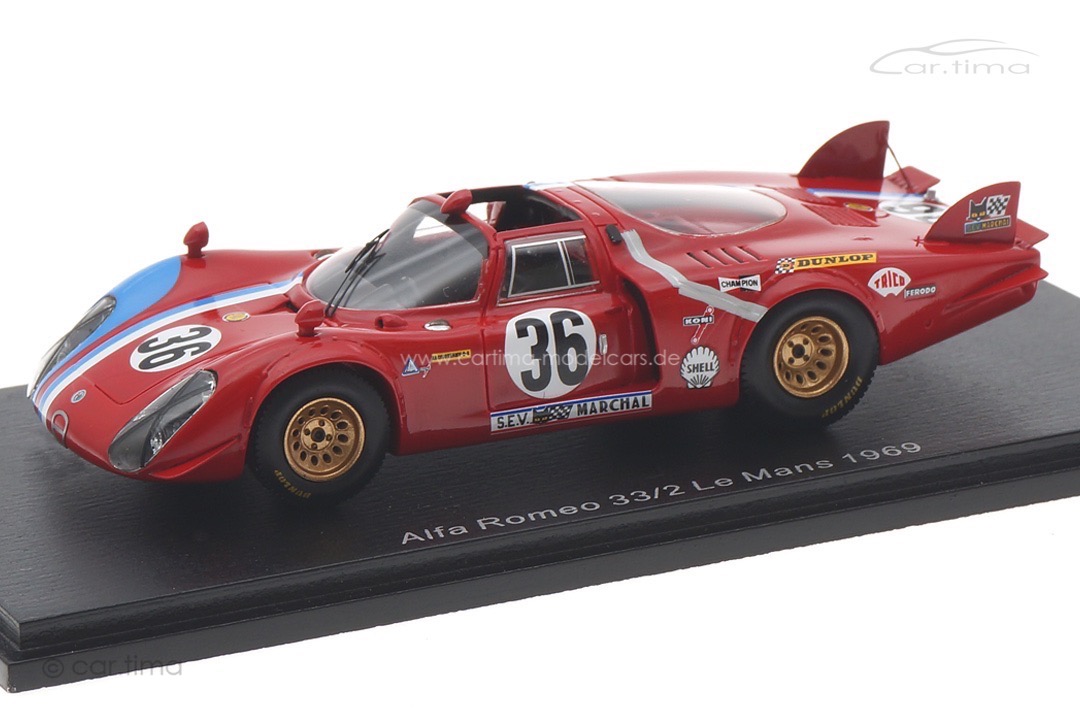 Alfa Romeo T33/2 24h Le Mans 1969 Gosselin/Bourgoignie Spark 1:43 S8800 Alfa Romeo T33/2 24h Le Mans 1969 Gosselin/Bourgoignie Spark 1:43 S8800