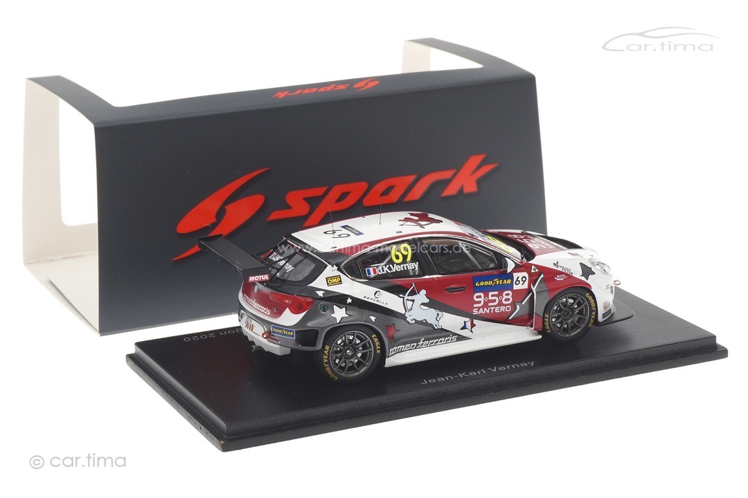 Alfa Romeo Giulietta TCR Winner Race 1 WTCR 2020 Aragon Jean-Karl Vernay Spark 1:43 S8971 Alfa Romeo Giulietta TCR Winner Race 1 WTCR 2020 Aragon Jean-Karl Vernay Spark 1:43 S8971