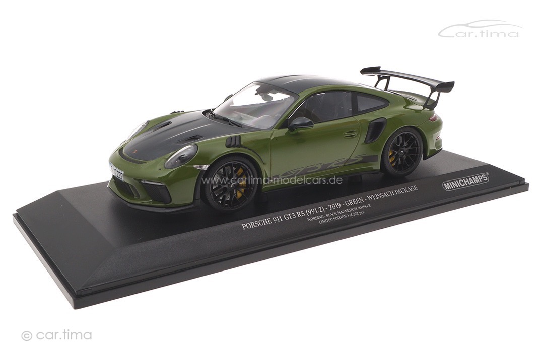 Porsche 911 (991 II) GT3 RS Weissach Paket 2019 grün/Rad schwarz Minichamps 1:18 155068232 Porsche 911 (991 II) GT3 RS Weissach Paket 2019 grün/Rad schwarz Minichamps 1:18 155068232